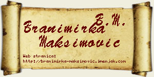 Branimirka Maksimović vizit kartica
